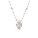 Marquise Mirage Halo Pendant - Zen Diamond India