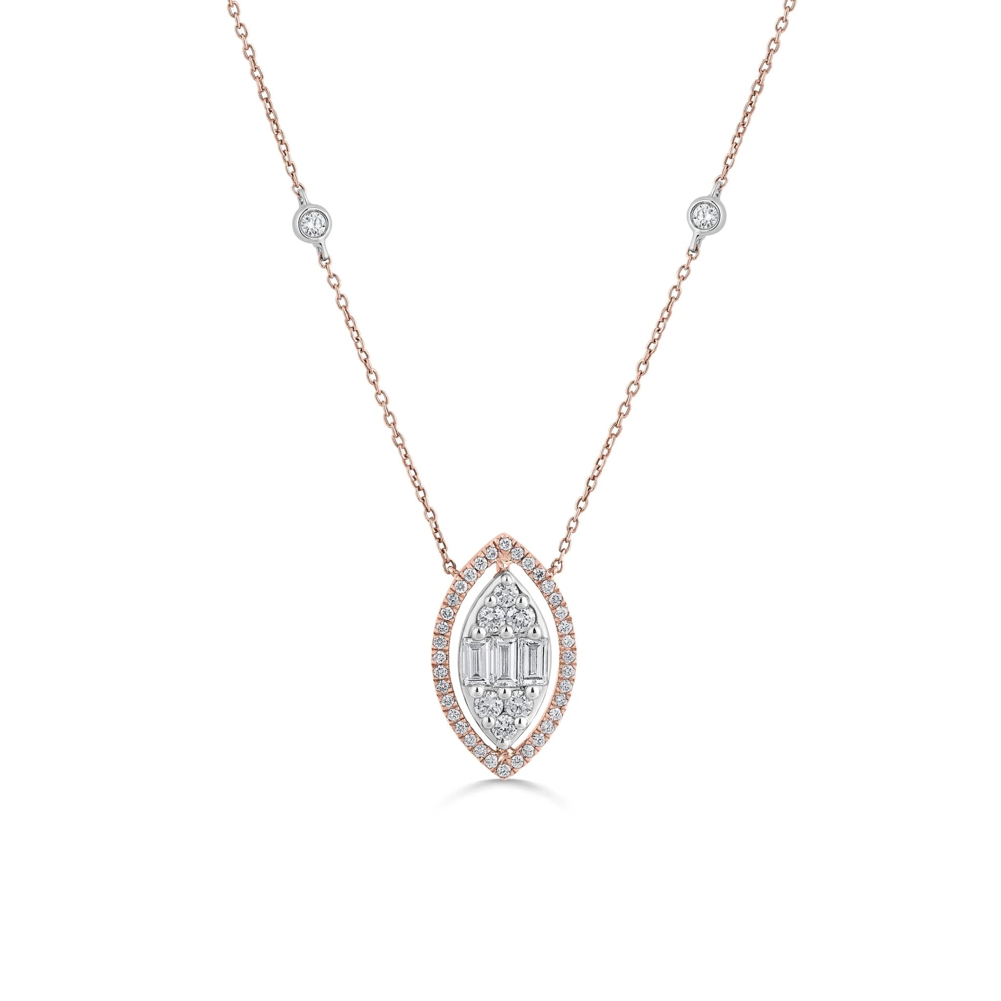 Marquise Mirage Halo Pendant - Zen Diamond India