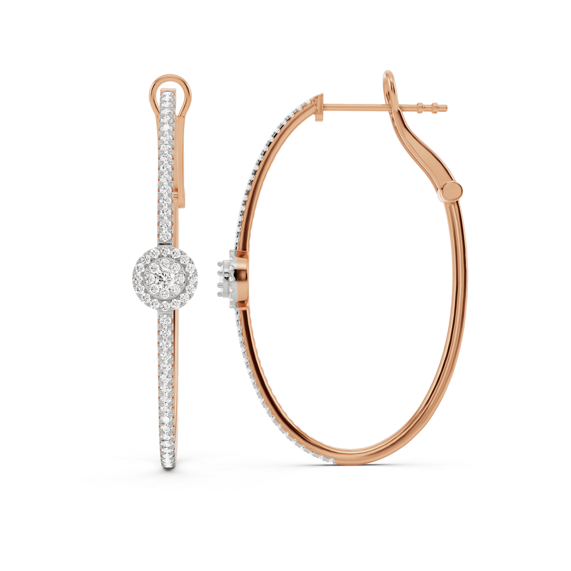 Sassy Round Pave Hoops