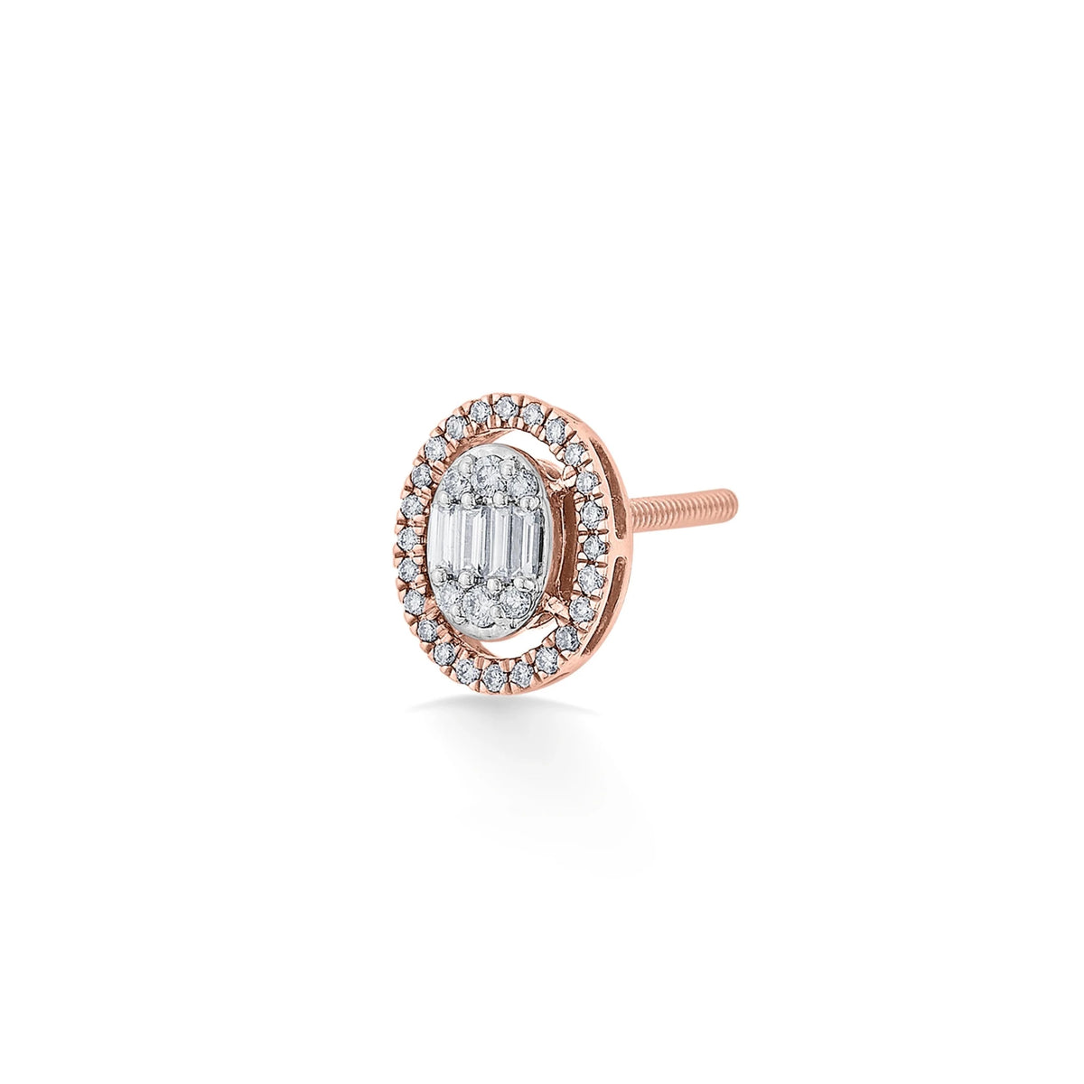 Signature Extra Small Oval Pave Solitaire Earrings - Zen Diamond India