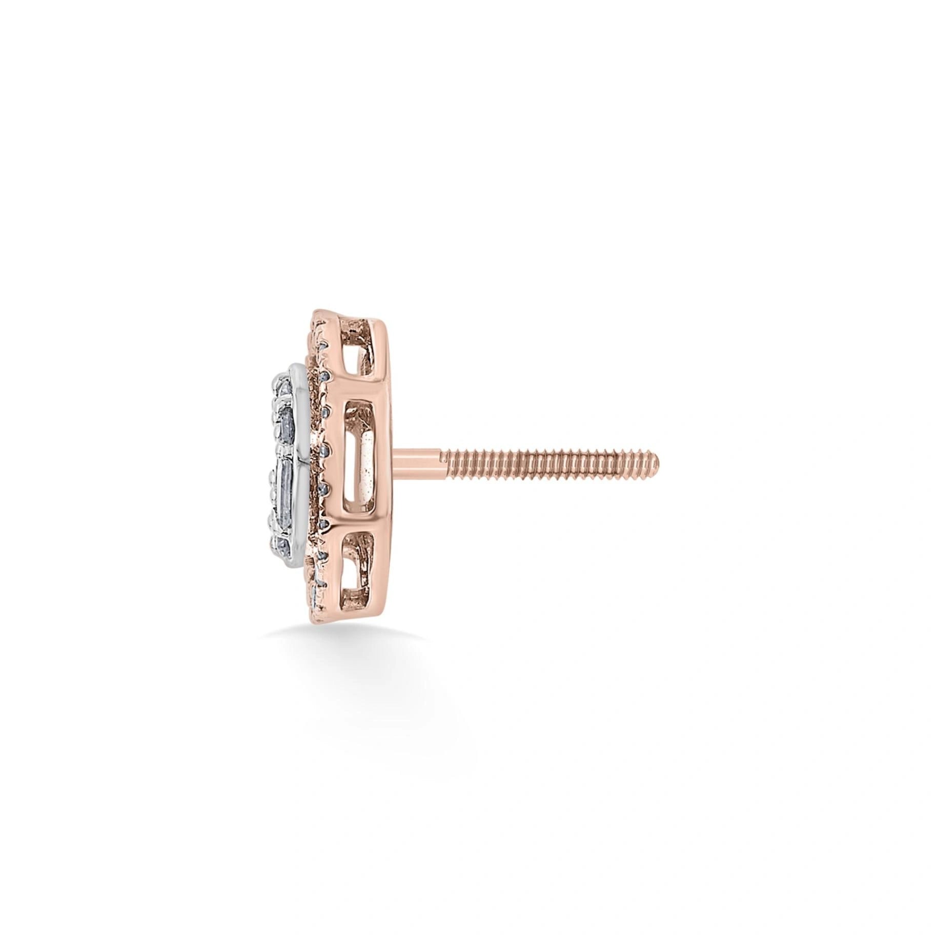 Signature Extra Small Oval Pave Solitaire Earrings - Zen Diamond India