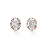 Signature Extra Small Oval Pave Solitaire Earrings - Zen Diamond India