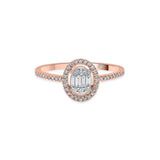 Signature Extra Small Oval Pave Solitaire Ring - Zen Diamond India