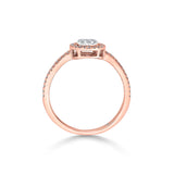 Signature Extra Small Oval Pave Solitaire Ring - Zen Diamond India