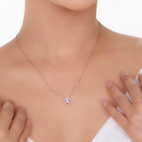 Signature Extra Small Oval Pave Solitaire Pendant