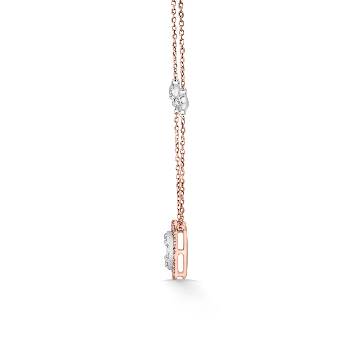 Signature Extra Small Oval Pave Solitaire Pendant - Zen Diamond India