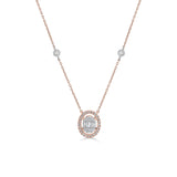 Signature Extra Small Oval Pave Solitaire Pendant - Zen Diamond India