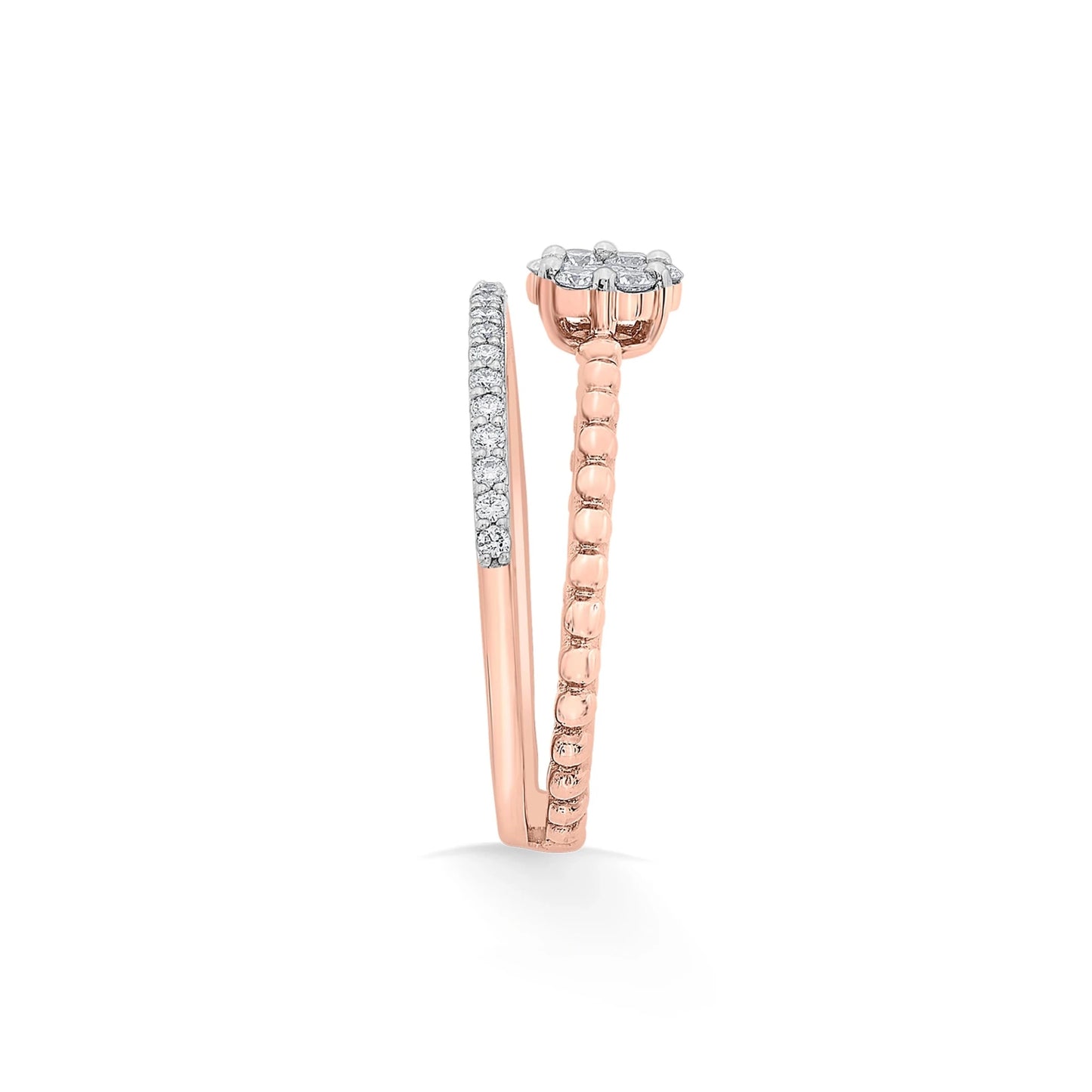 Sassy Glamour Petal Fusion Ring - Zen Diamond India