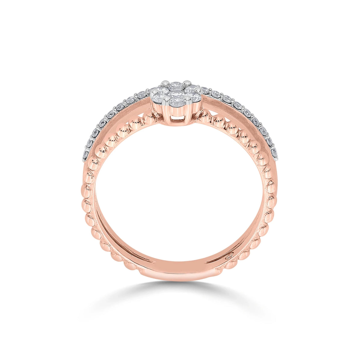 Sassy Glamour Petal Fusion Ring - Zen Diamond India