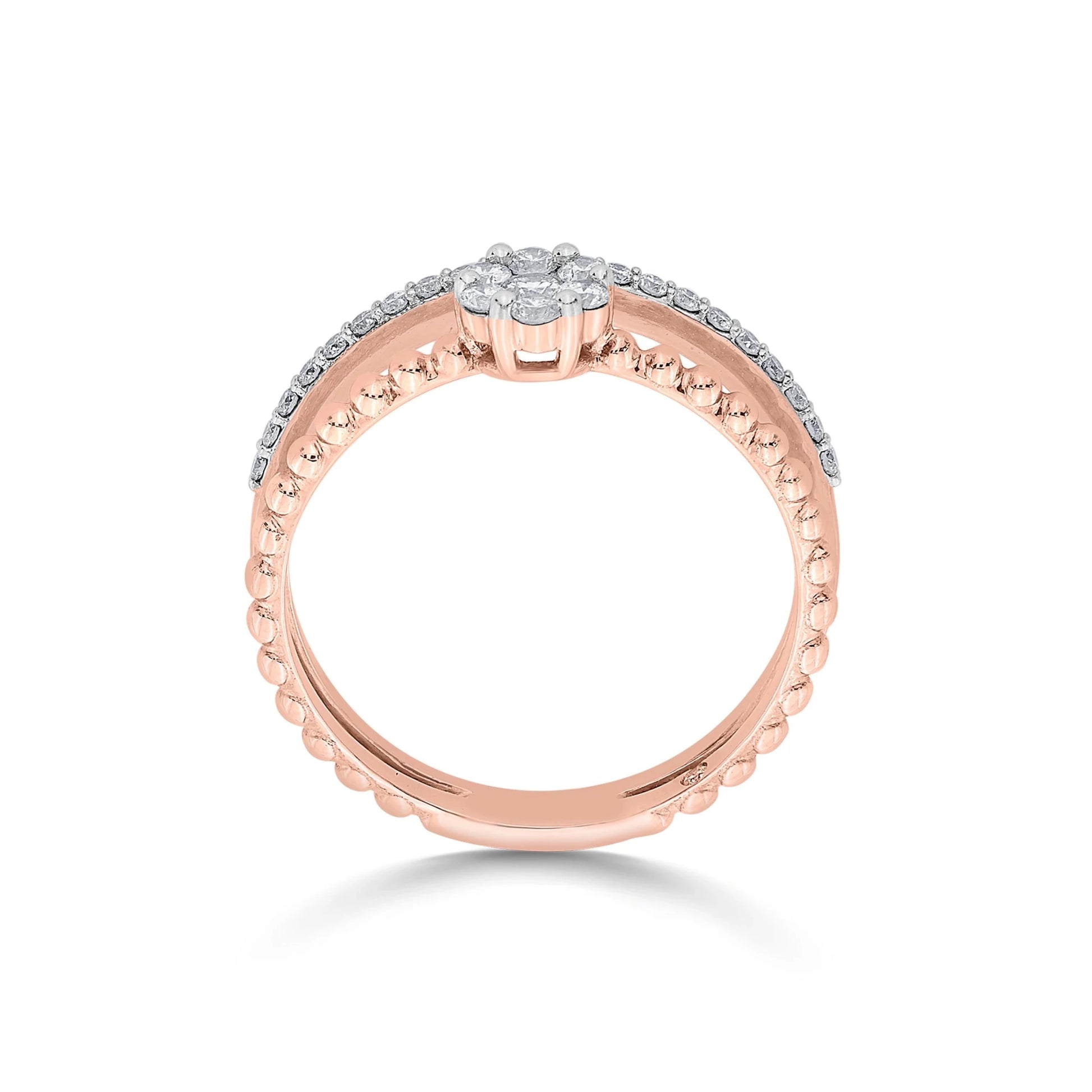 Sassy Glamour Petal Fusion Ring - Zen Diamond India