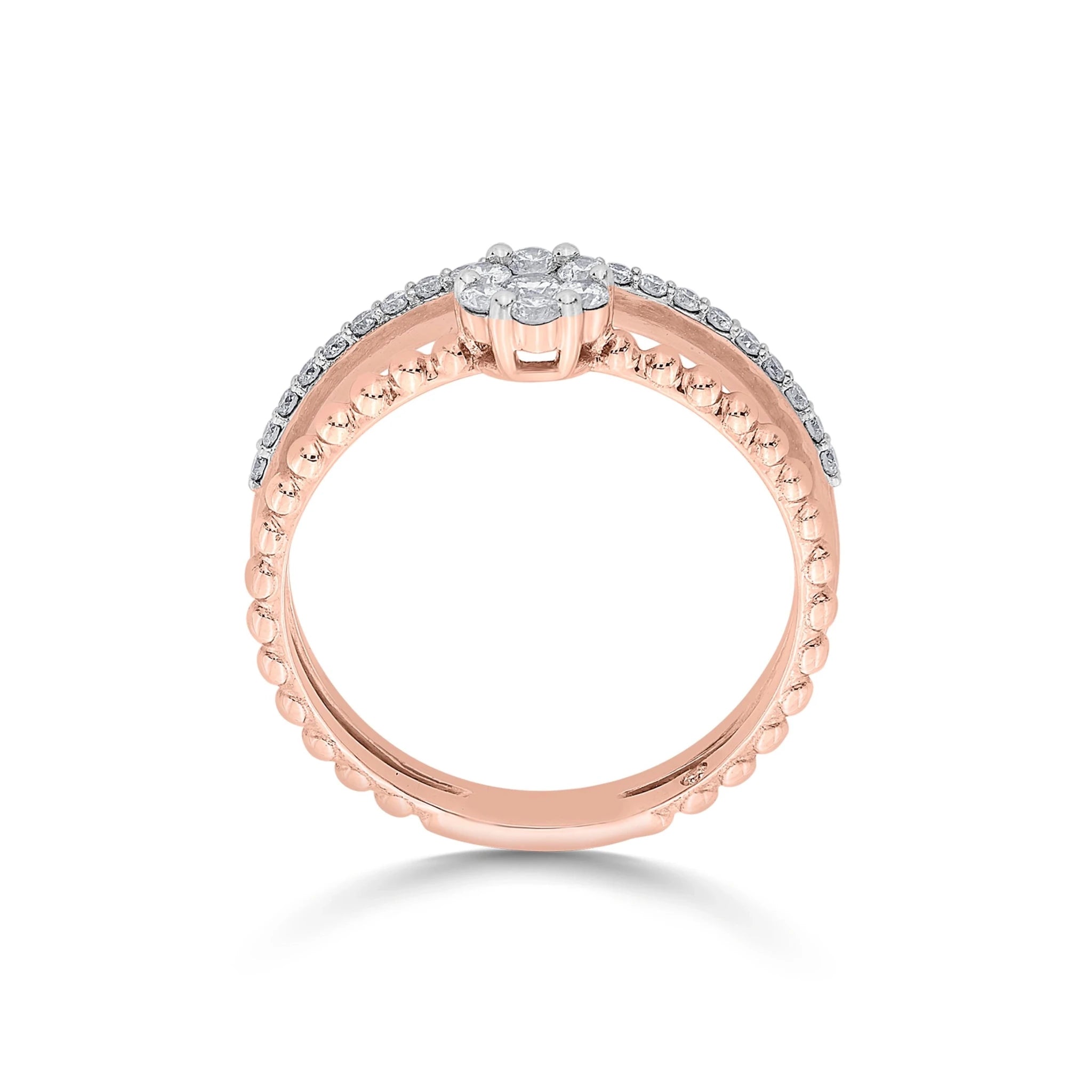 Sassy Glamour Petal Fusion Ring - Zen Diamond India