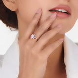 Signature Small Oval Pave Solitaire Ring