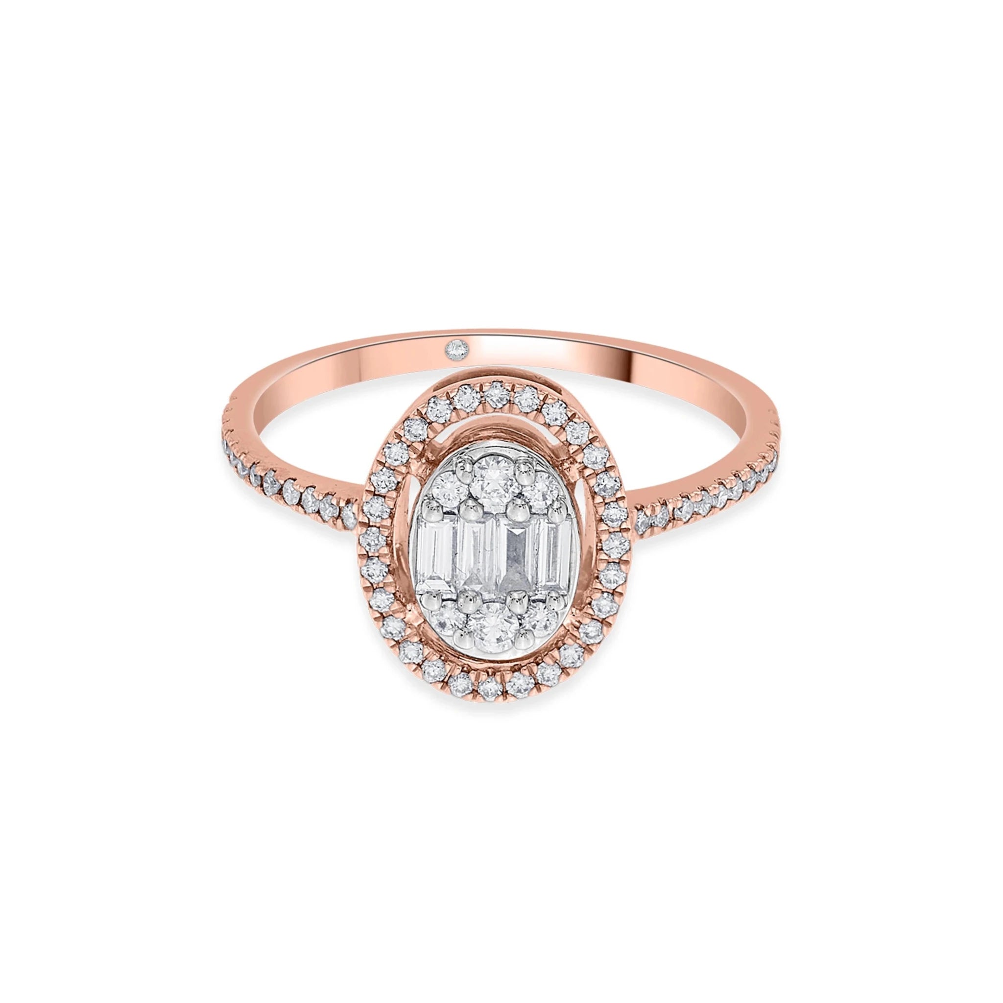 Signature Small Oval Pave Solitaire Ring - Zen Diamond India