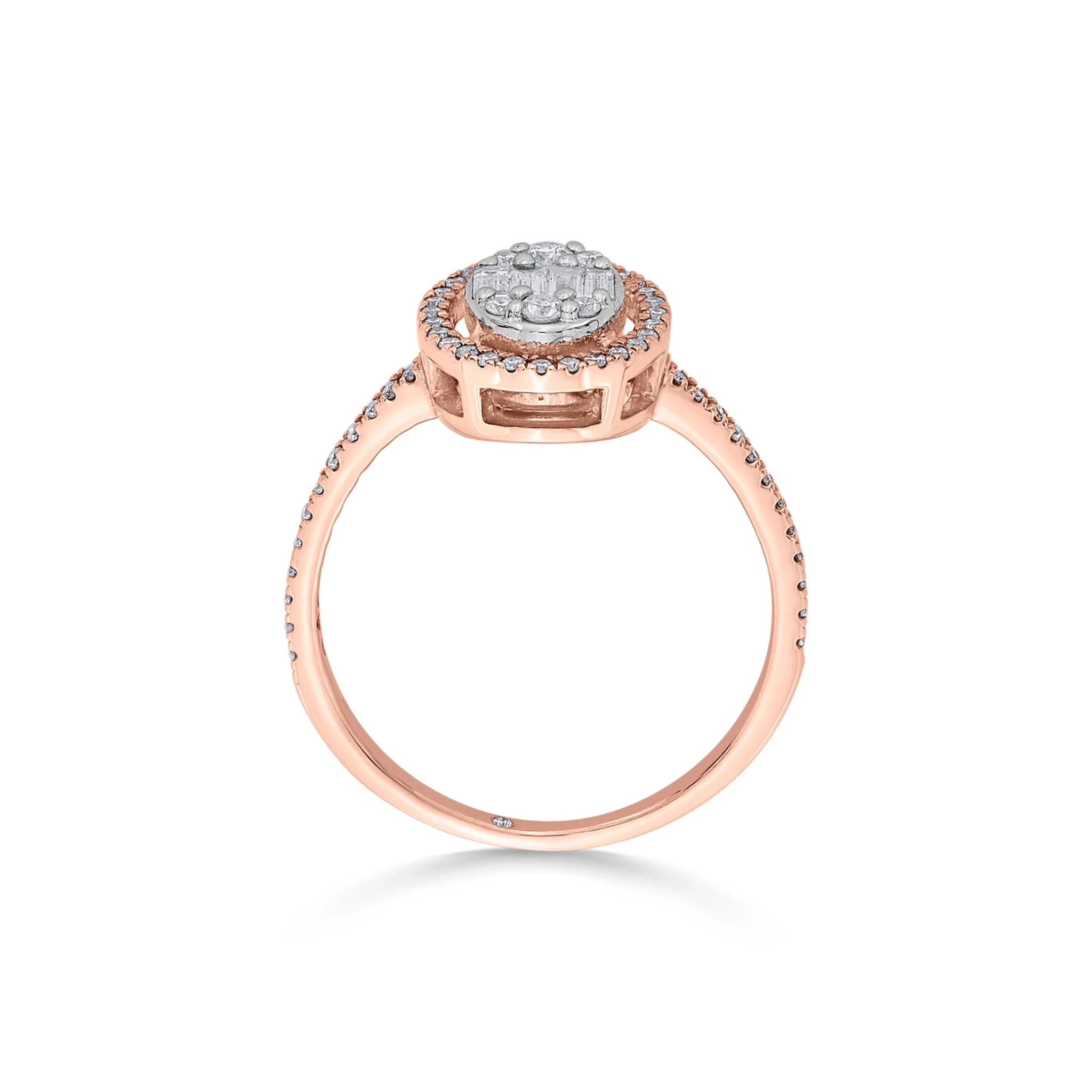 Signature Small Oval Pave Solitaire Ring - Zen Diamond India