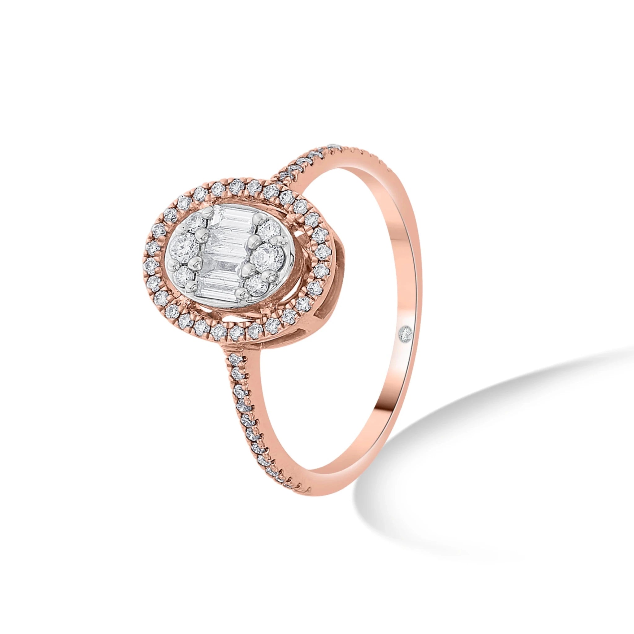 Signature Small Oval Pave Solitaire Ring - Zen Diamond India