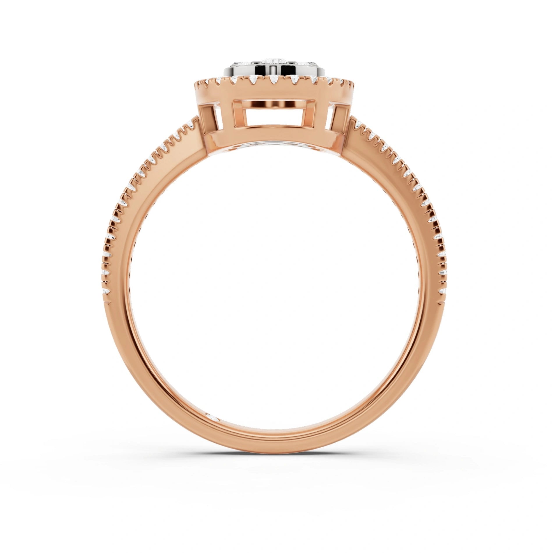 Signature Small Oval Pave Solitaire Ring