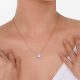 Signature Small Oval Pave Solitaire Pendant