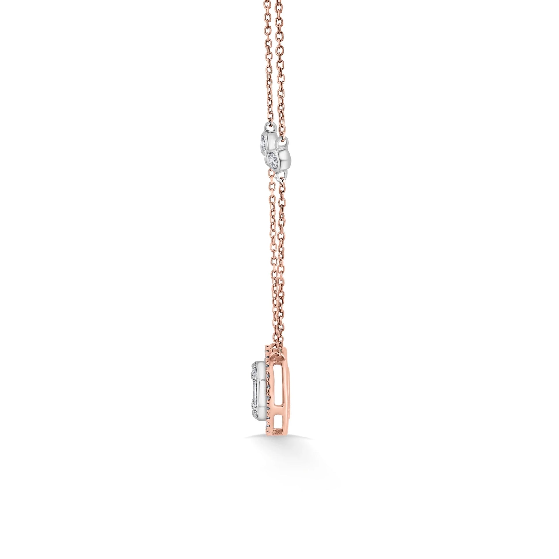 Signature Small Oval Pave Solitaire Pendant - Zen Diamond India