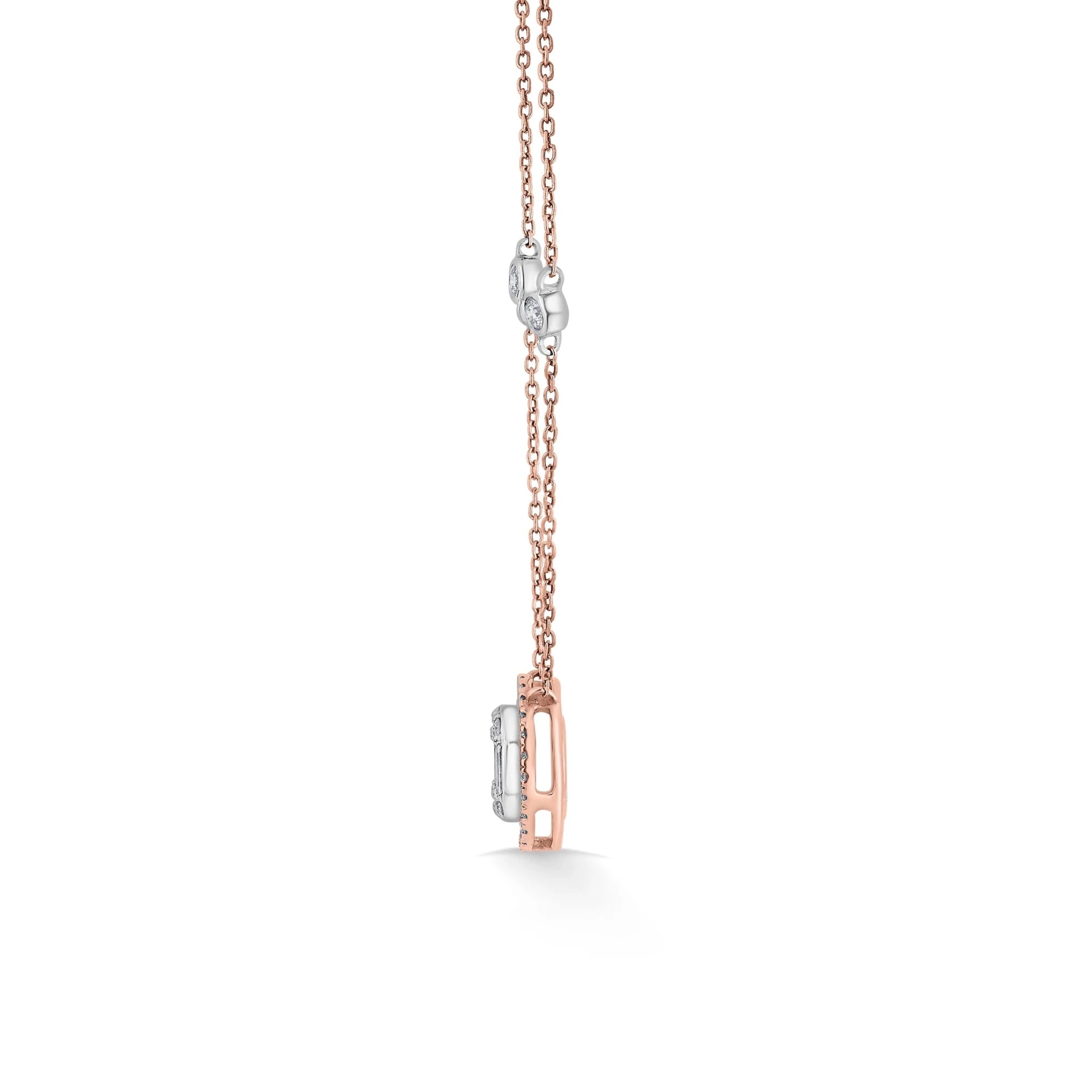 Signature Small Oval Pave Solitaire Pendant - Zen Diamond India
