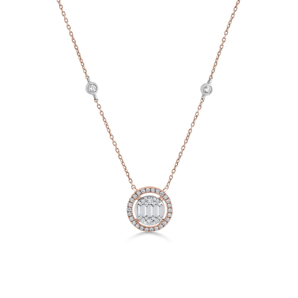 Signature Small Oval Pave Solitaire Pendant - Zen Diamond India