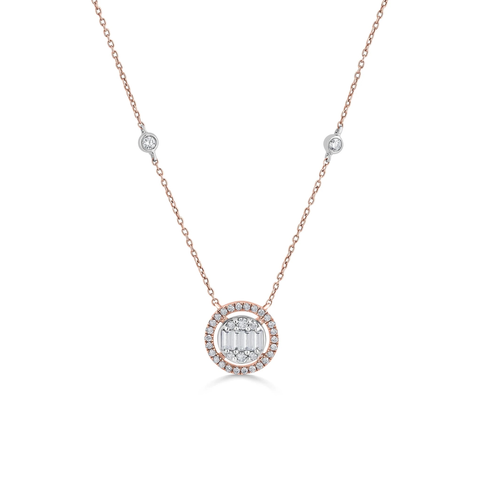 Signature Small Oval Pave Solitaire Pendant - Zen Diamond India