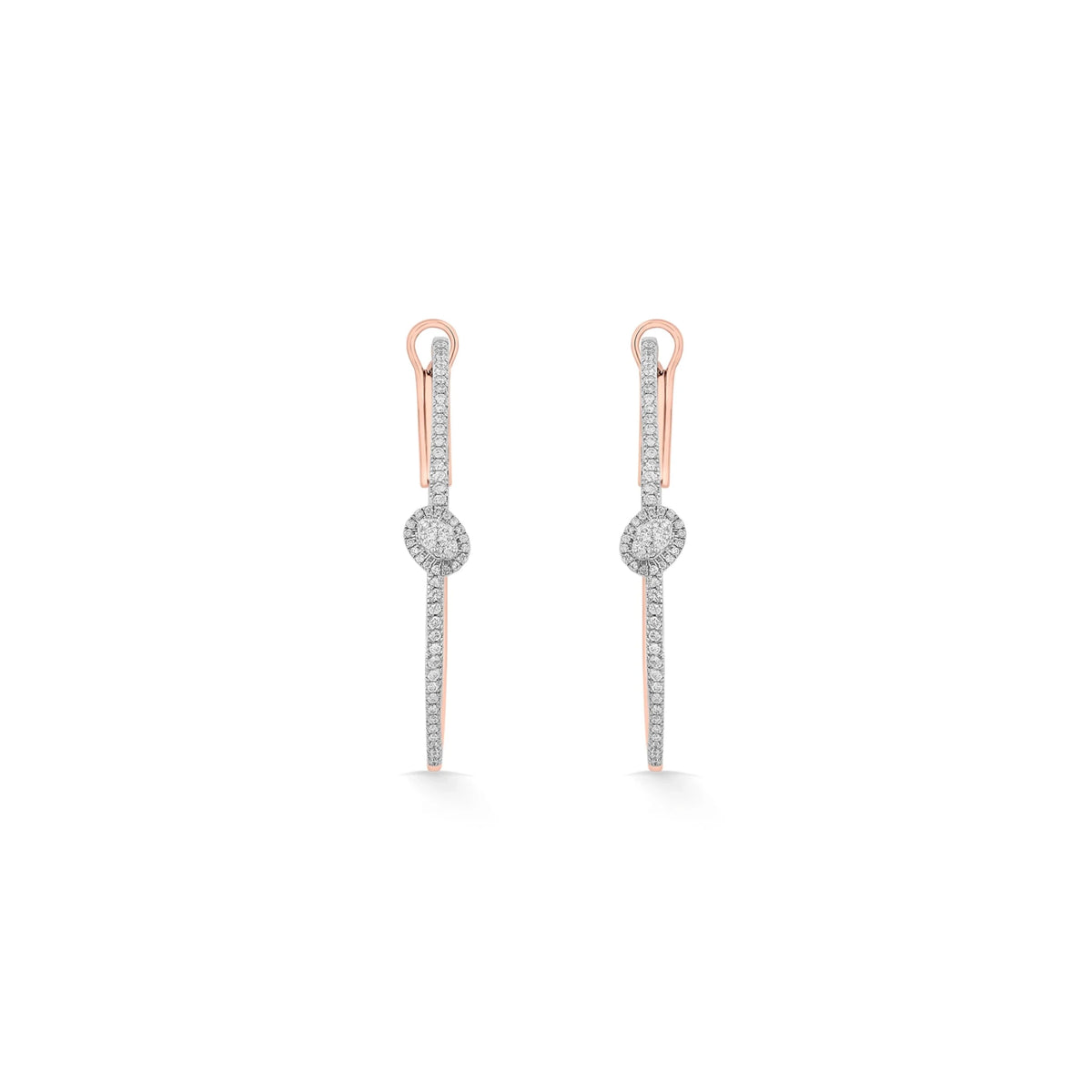 Sassy Oval Pave Hoops - Zen Diamond India
