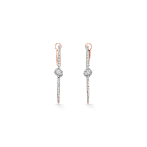 Sassy Oval Pave Hoops - Zen Diamond India