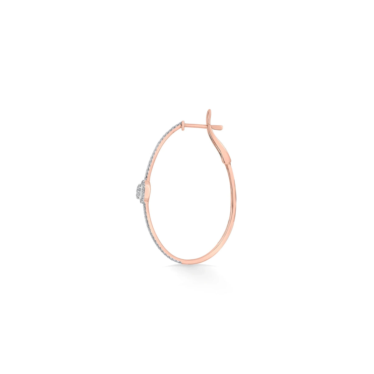 Sassy Oval Pave Hoops - Zen Diamond India