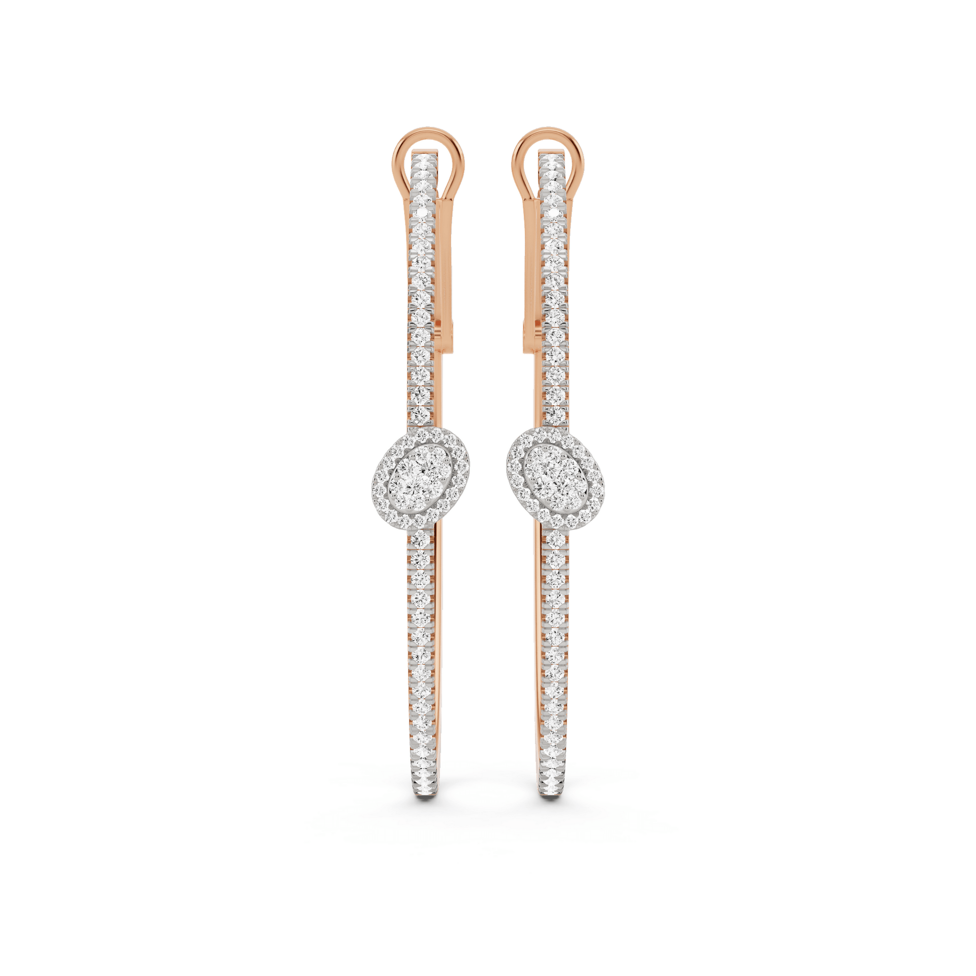 Sassy Oval Pave Hoops