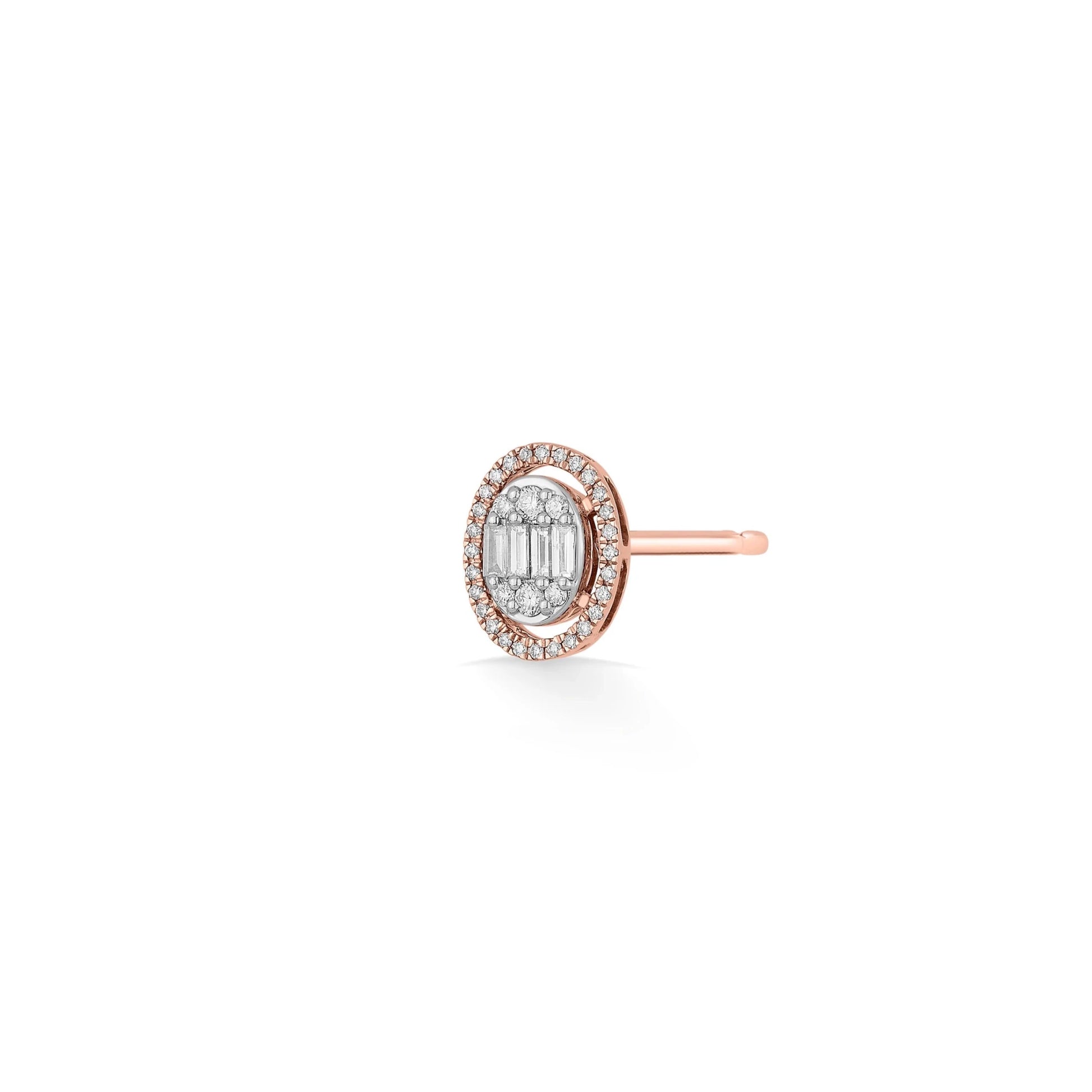 Signature Medium Oval Pave Solitaire Earrings - Zen Diamond India