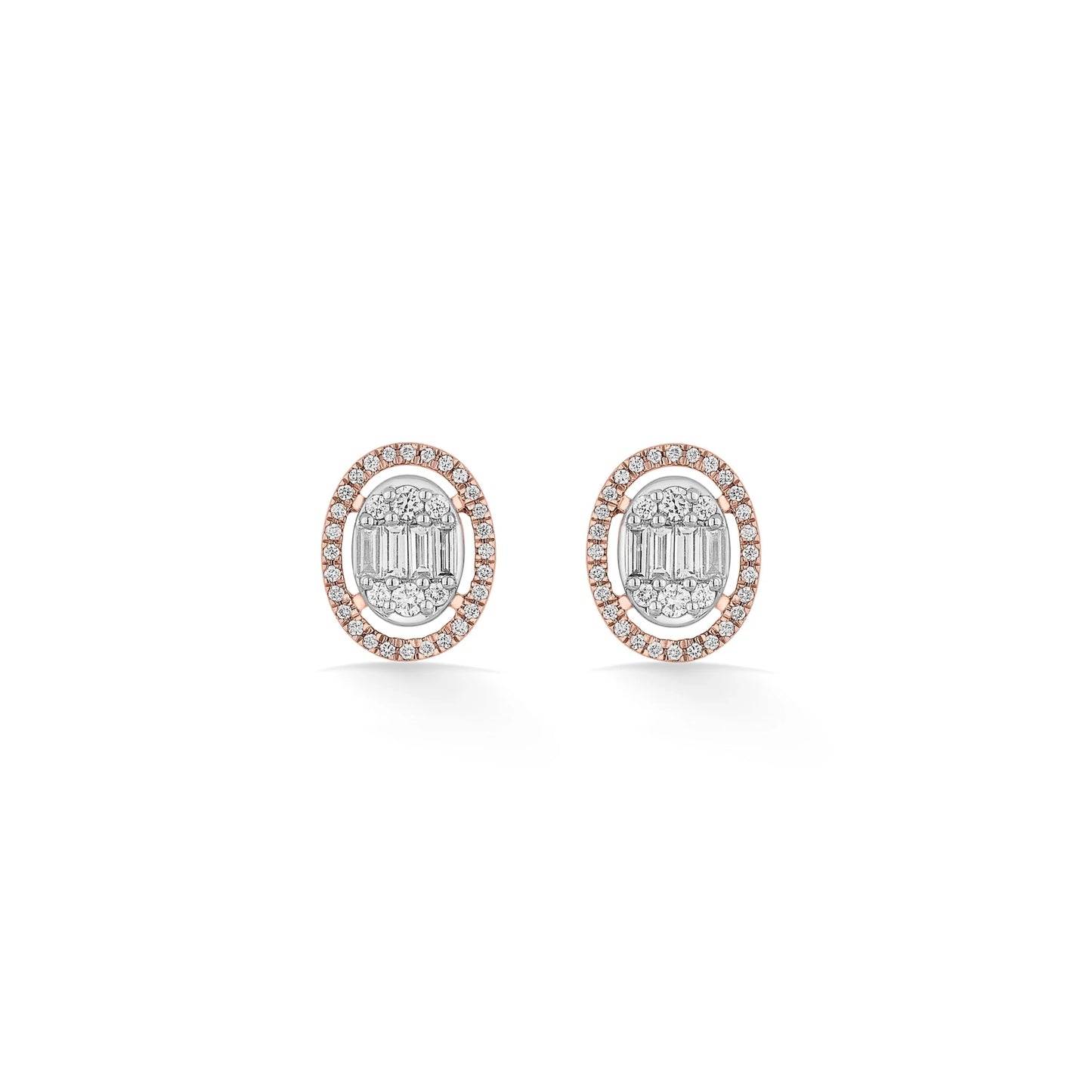 Signature Medium Oval Pave Solitaire Earrings - Zen Diamond India