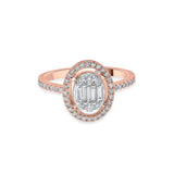 Signature Medium Oval Pave Solitaire Ring - Zen Diamond India