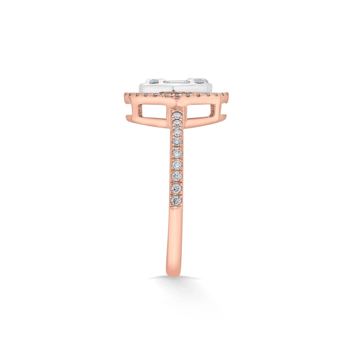 Signature Medium Oval Pave Solitaire Ring - Zen Diamond India
