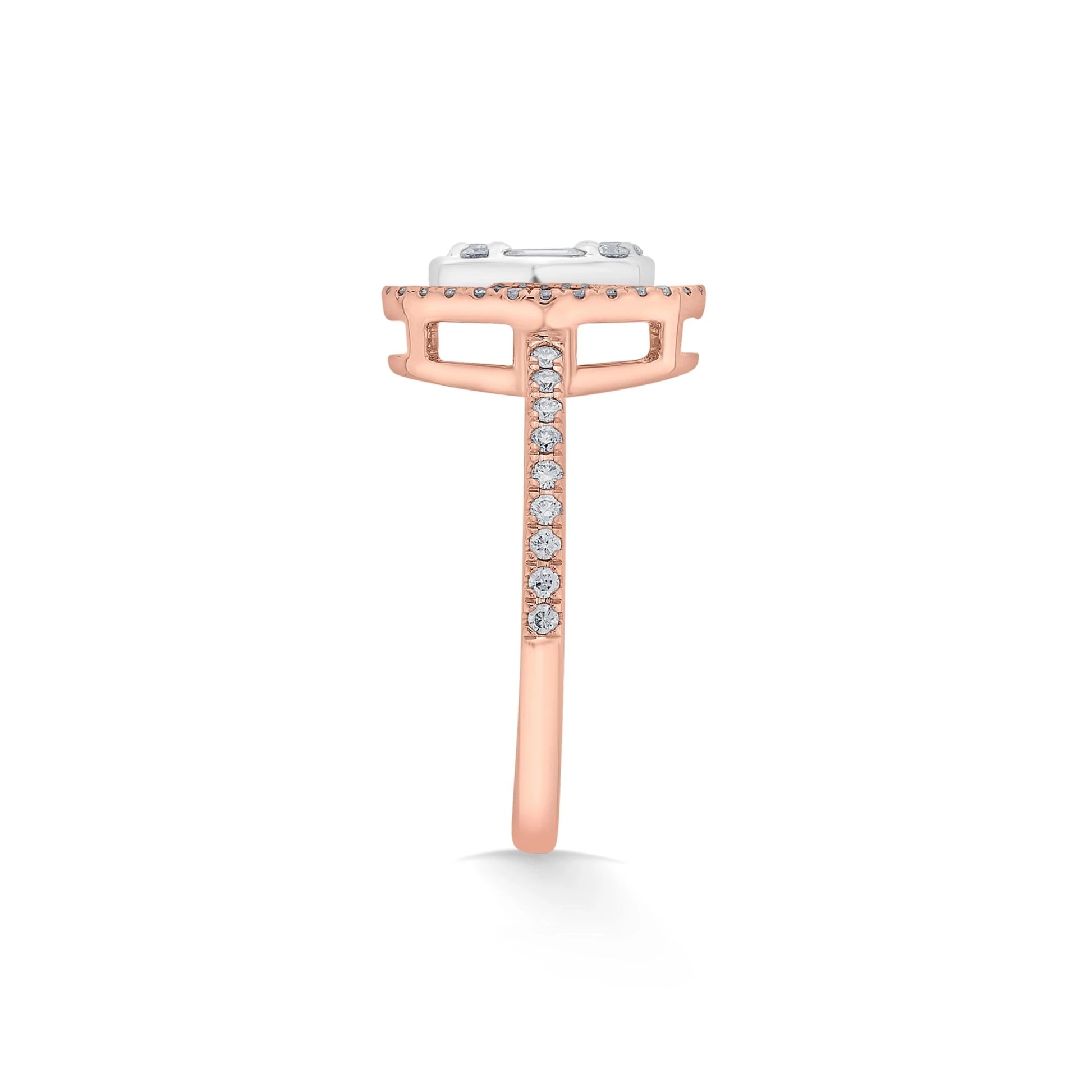 Signature Medium Oval Pave Solitaire Ring - Zen Diamond India