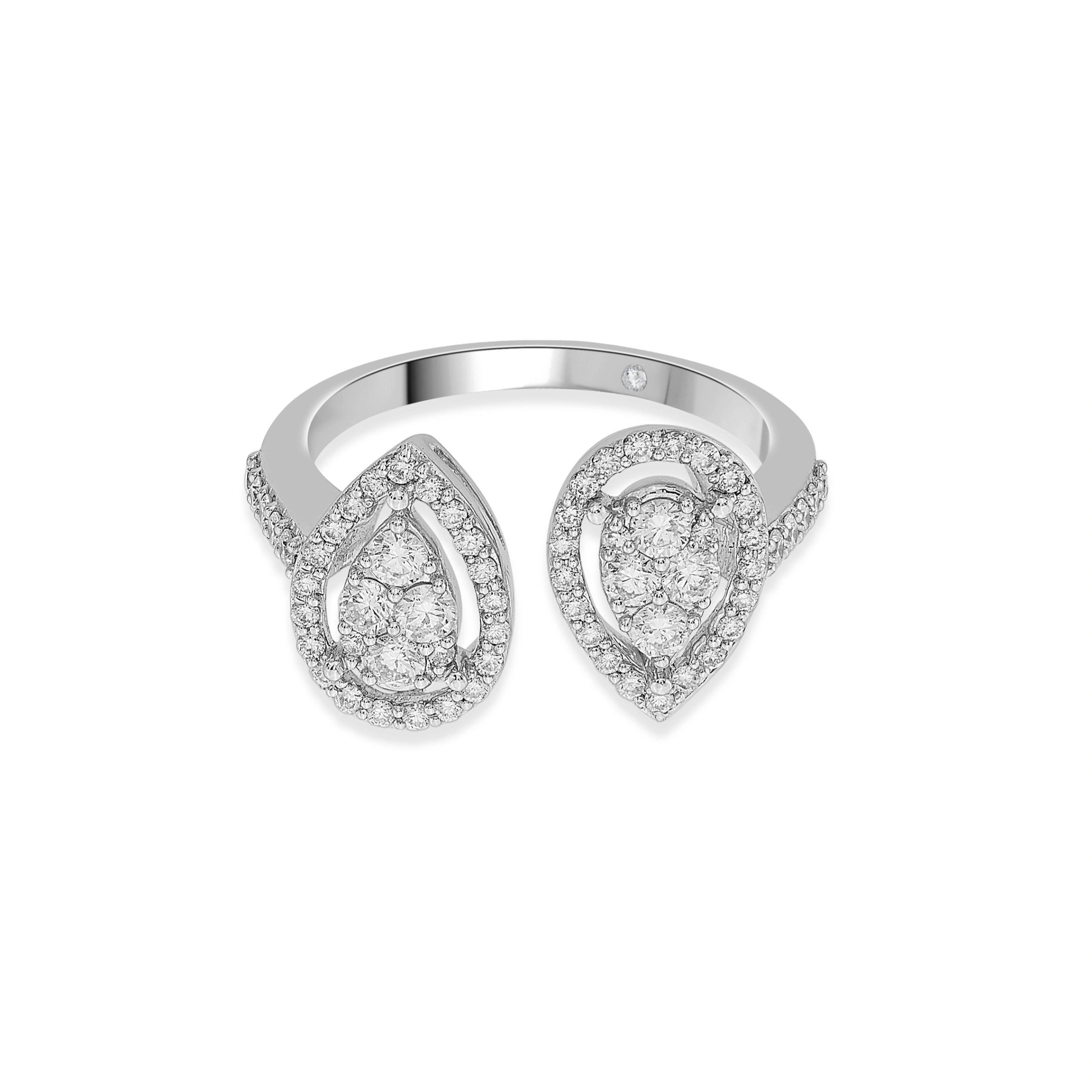 Enchante Lumière Twin Teardrop Ring - Zen Diamond India