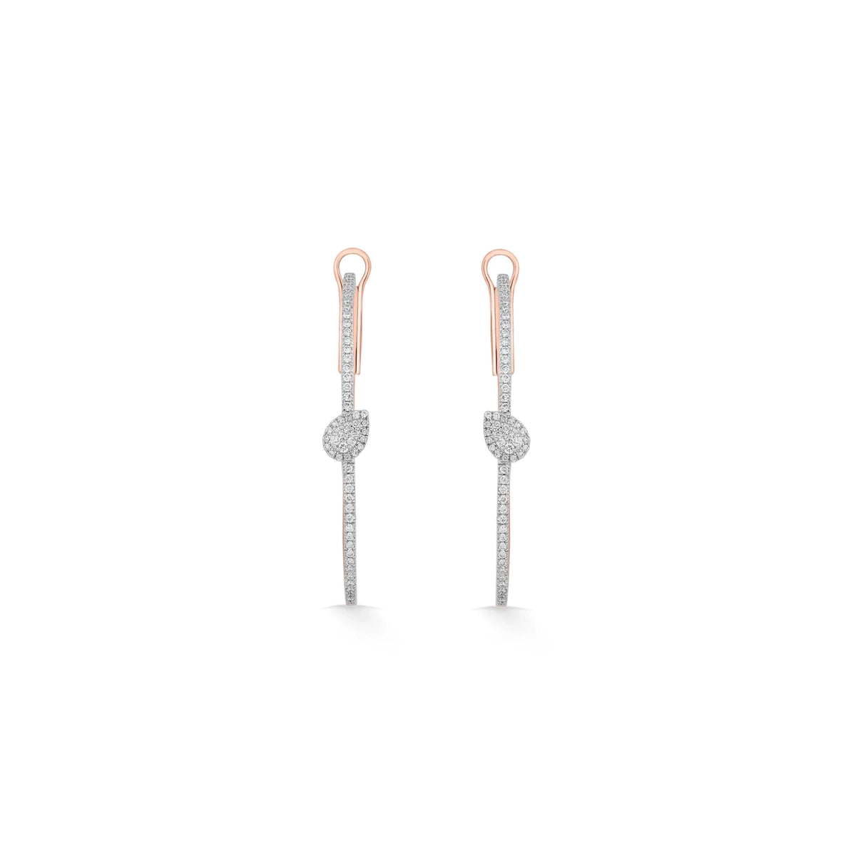 Sassy Drop Pave Hoops - Zen Diamond India