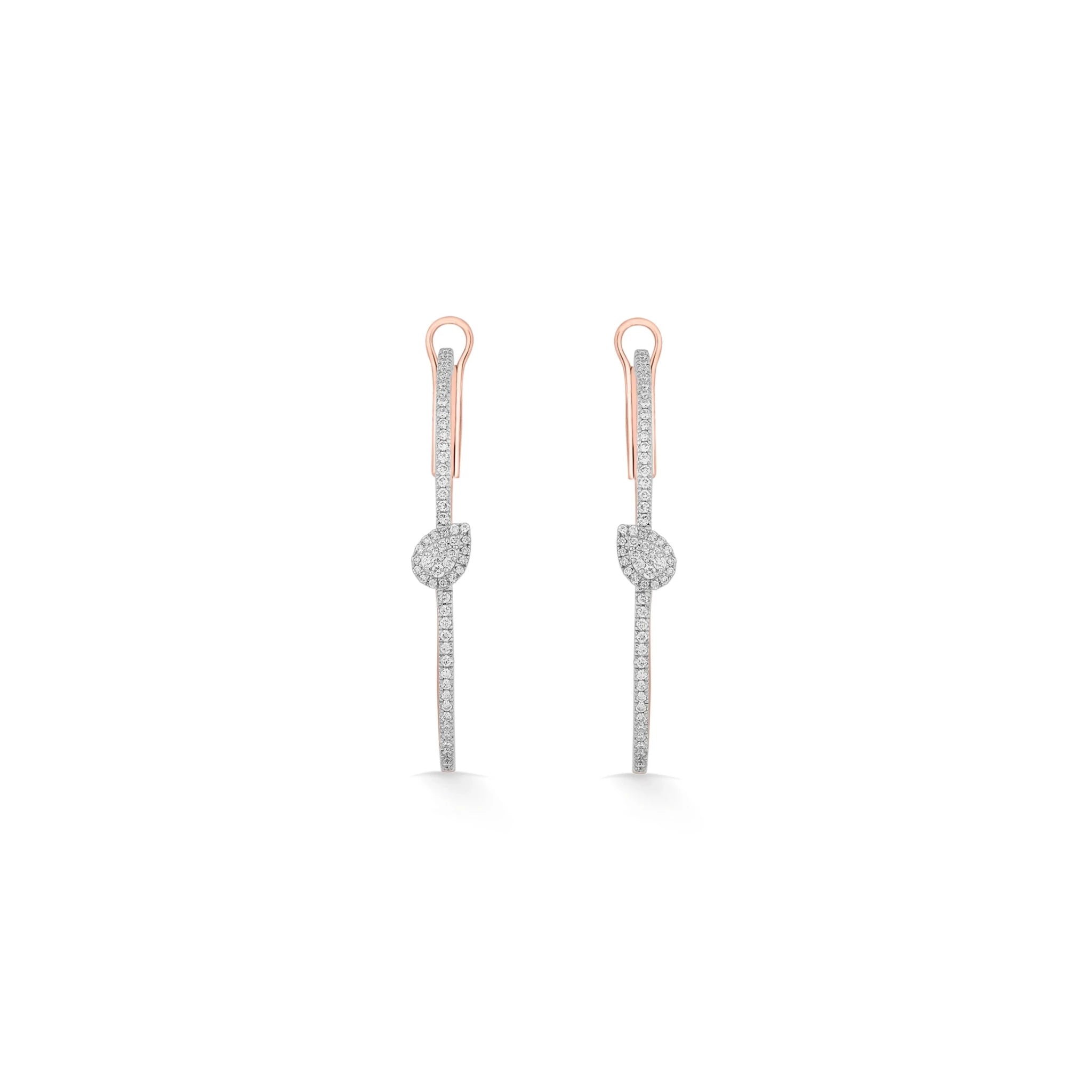 Sassy Drop Pave Hoops - Zen Diamond India
