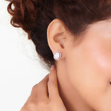 Signature Large Oval Pave Solitaire Earrings