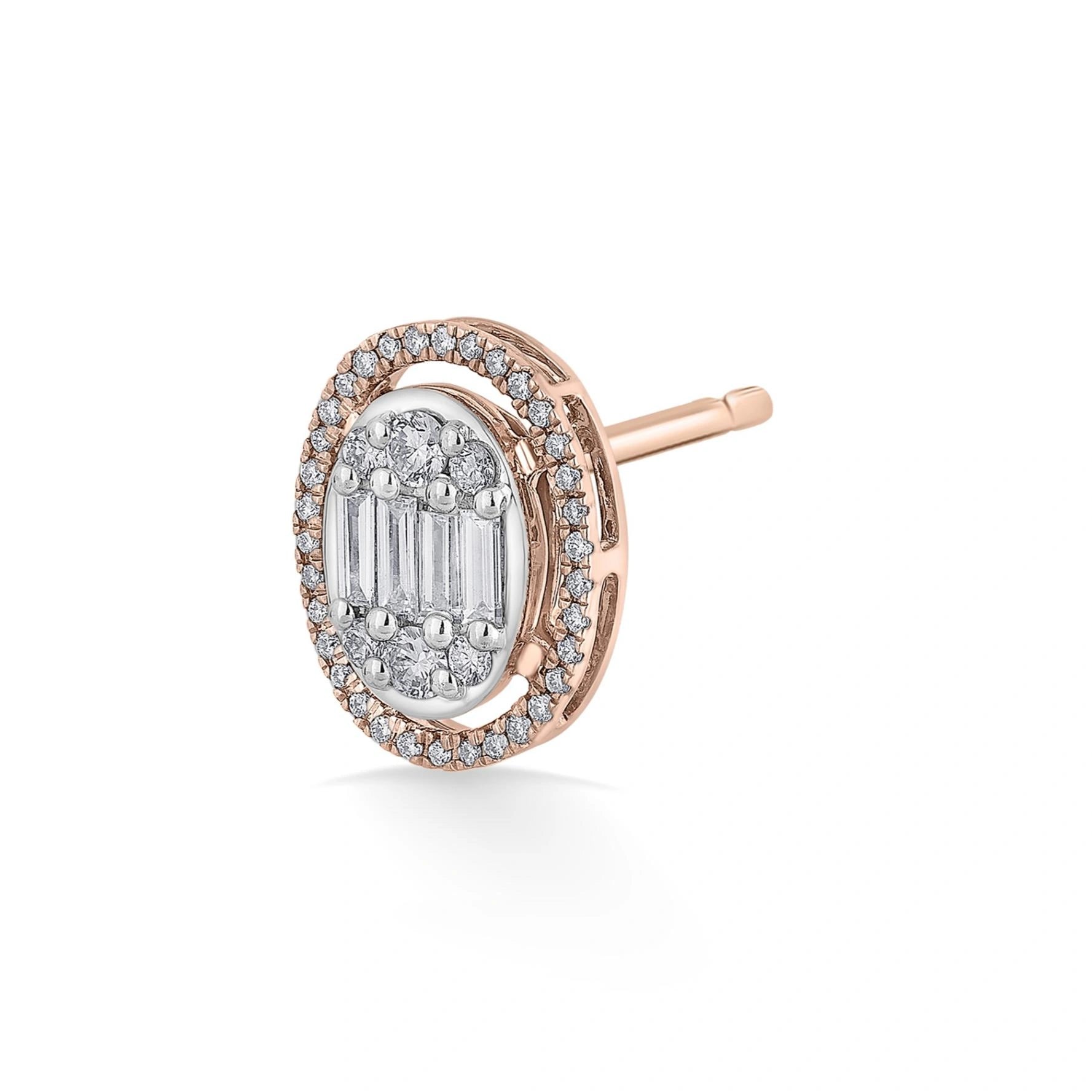 Signature Large Oval Pave Solitaire Earrings - Zen Diamond India