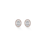 Signature Large Oval Pave Solitaire Earrings - Zen Diamond India
