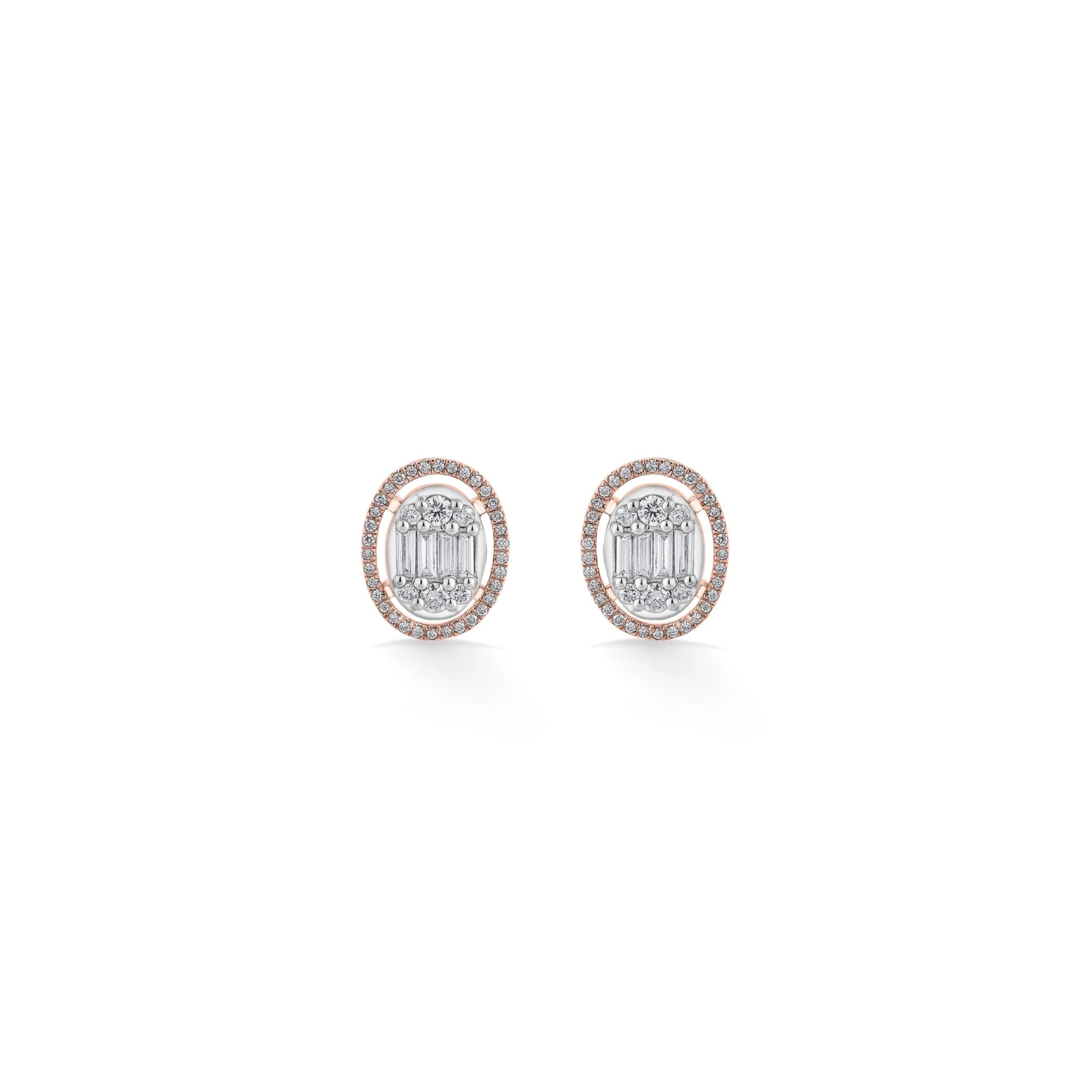 Signature Large Oval Pave Solitaire Earrings - Zen Diamond India