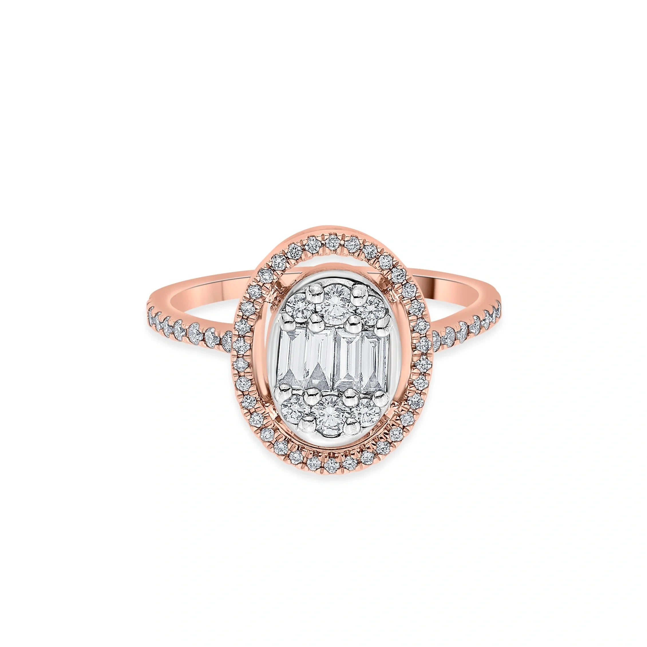 Signature Large Oval Pave Solitaire Ring - Zen Diamond India