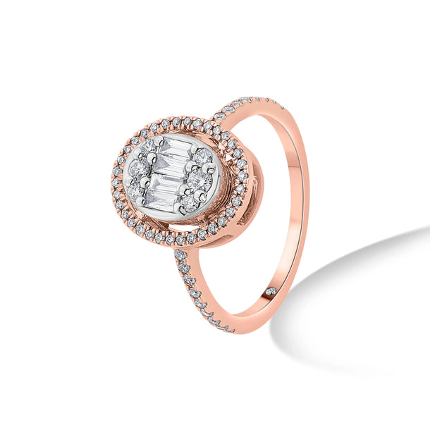 Signature Large Oval Pave Solitaire Ring - Zen Diamond India