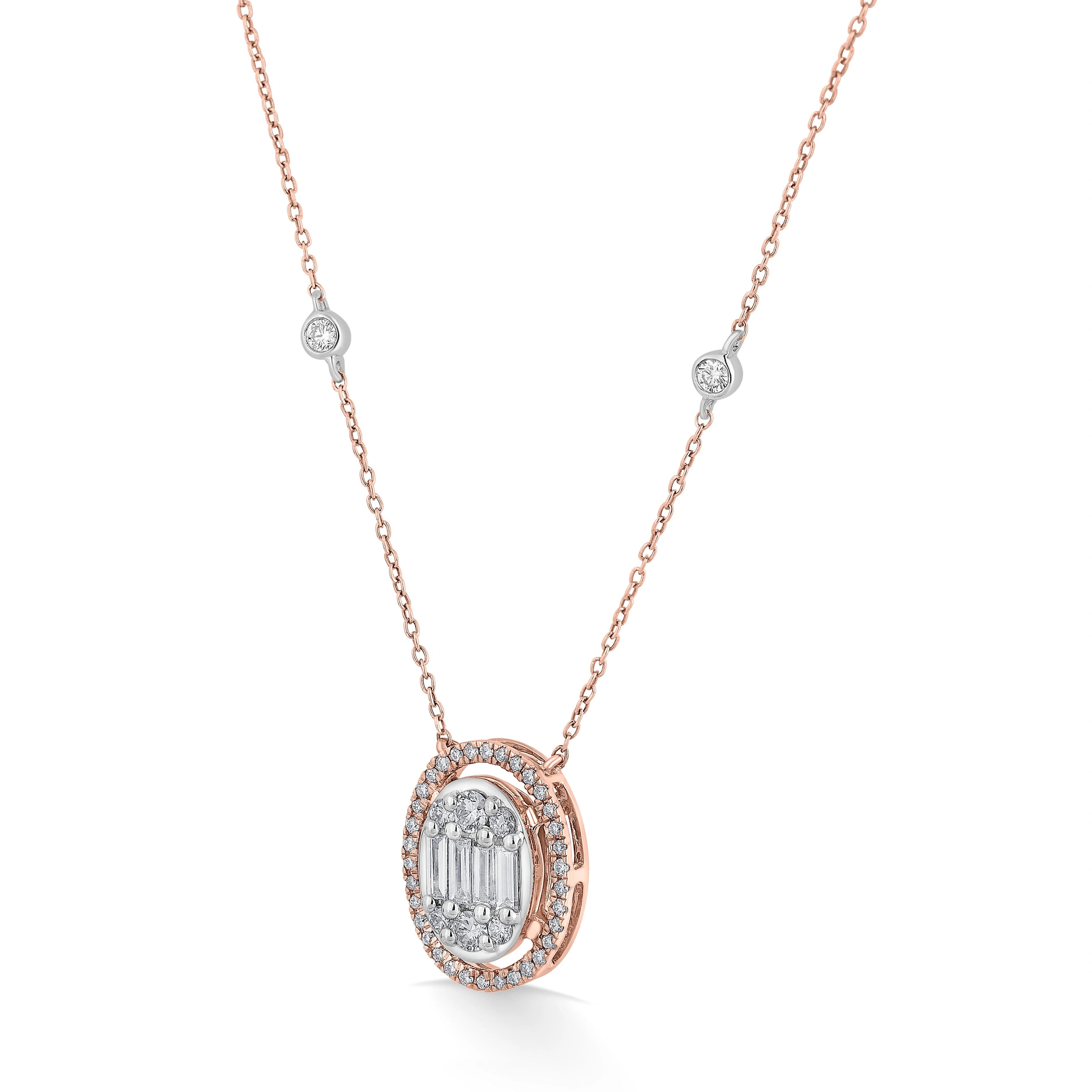 Signature Large Oval Pave Solitaire Pendant - Zen Diamond India