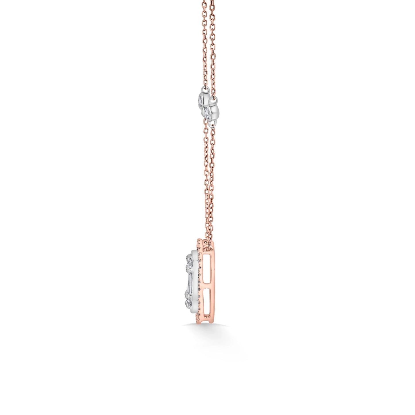 Signature Large Oval Pave Solitaire Pendant - Zen Diamond India