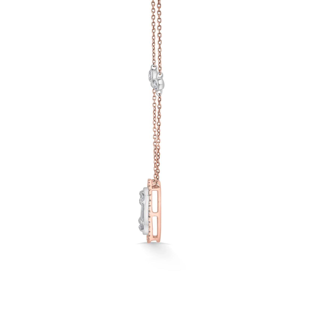 Signature Large Oval Pave Solitaire Pendant - Zen Diamond India