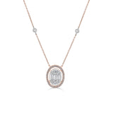 Signature Large Oval Pave Solitaire Pendant - Zen Diamond India