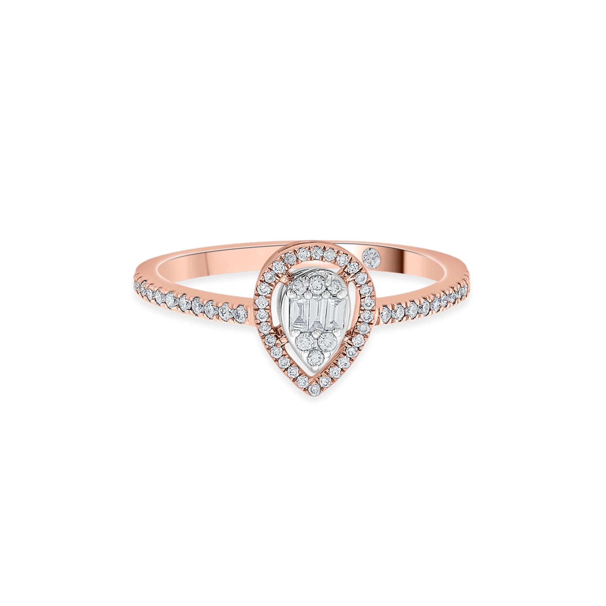 Signature Extra Small Drop Pave Solitaire Ring - Zen Diamond India
