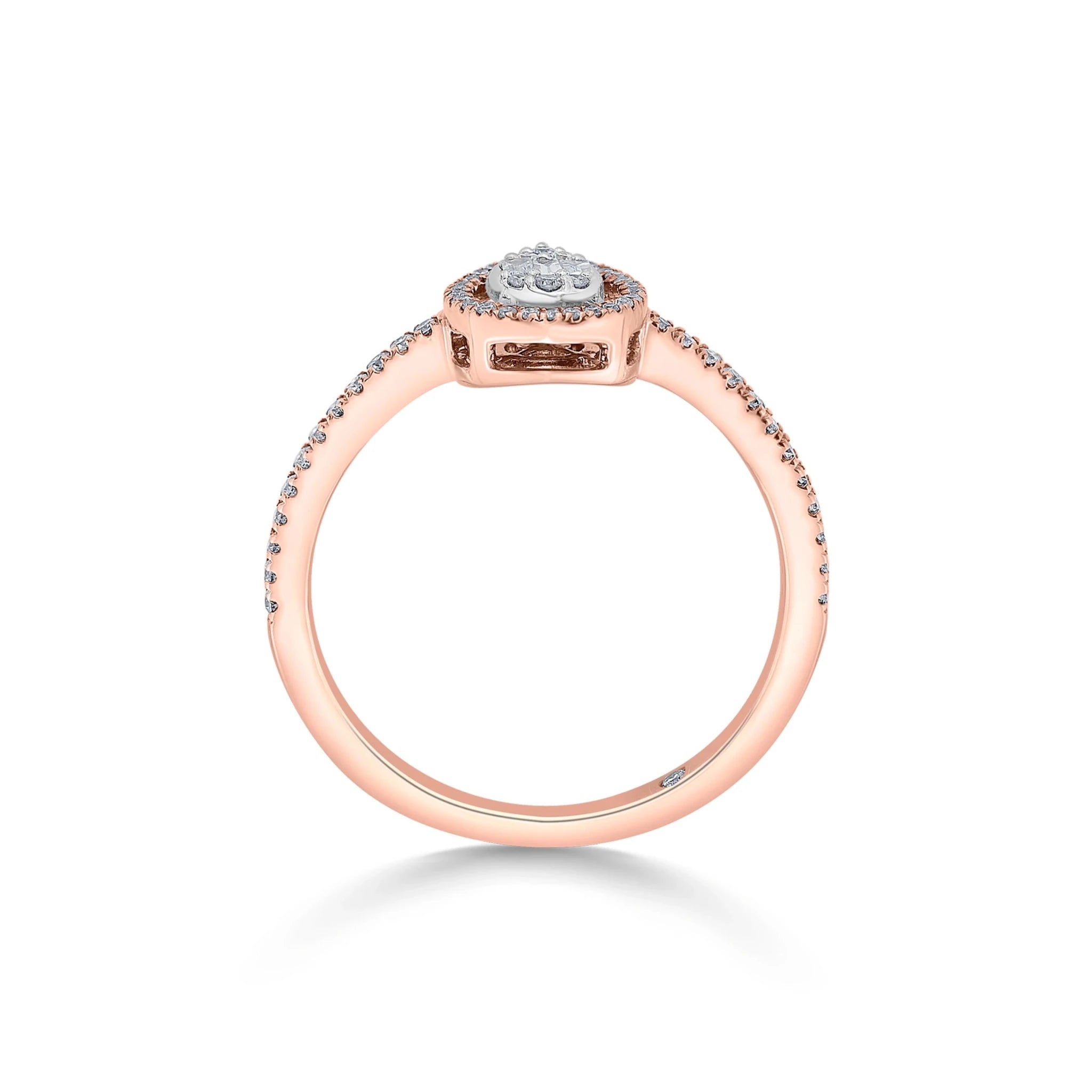 Signature Extra Small Drop Pave Solitaire Ring - Zen Diamond India