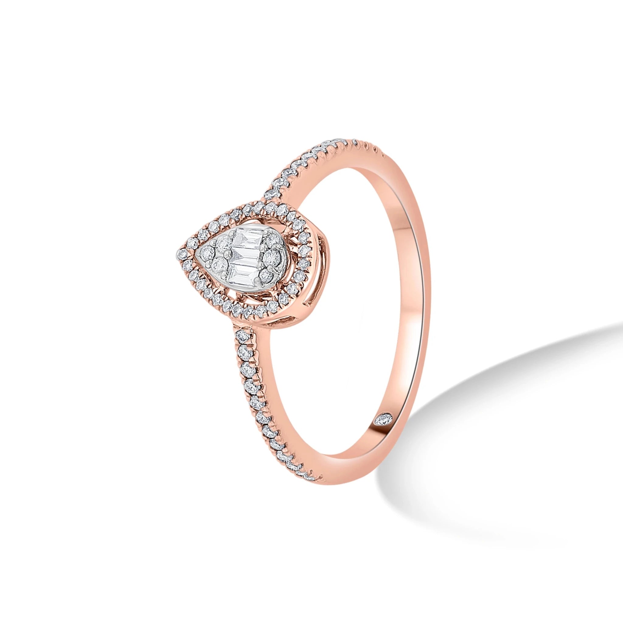 Signature Extra Small Drop Pave Solitaire Ring - Zen Diamond India